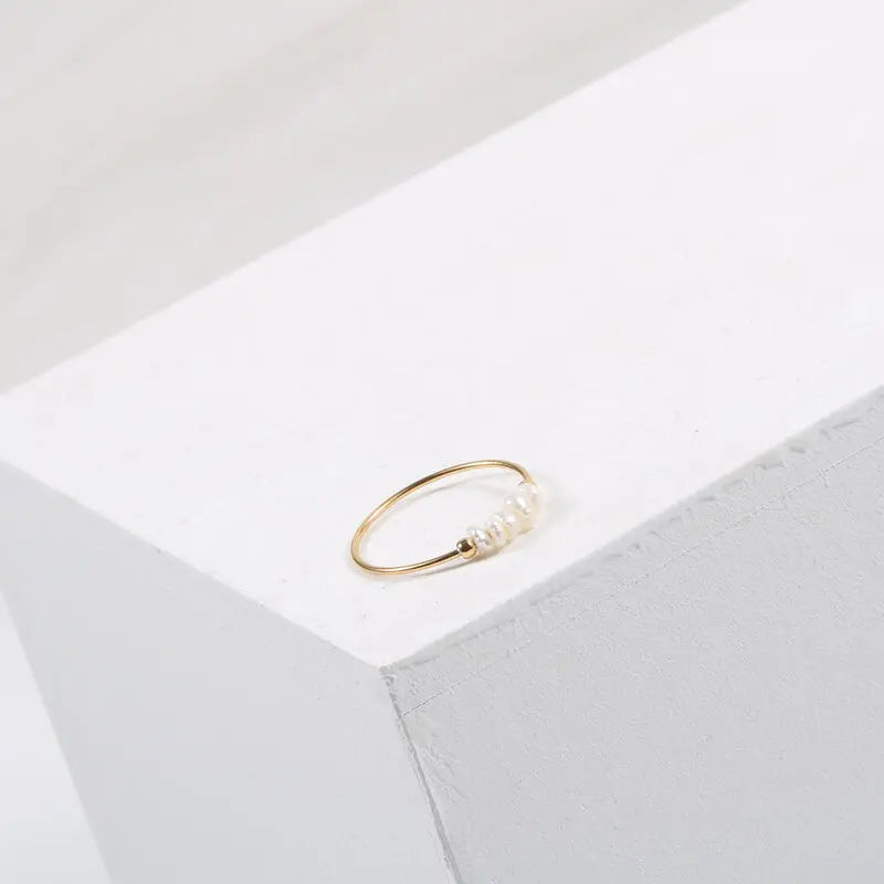 Luxury Gold Freshwater Pearl Ring for Women