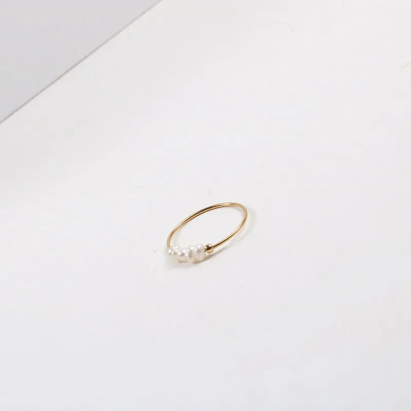 Luxury Gold Freshwater Pearl Ring for Women