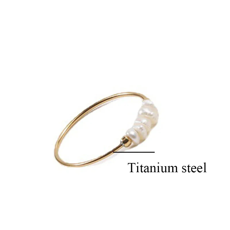 Luxury Gold Freshwater Pearl Ring for Women