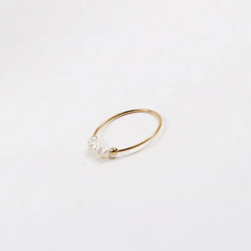 Luxury Gold Freshwater Pearl Ring for Women