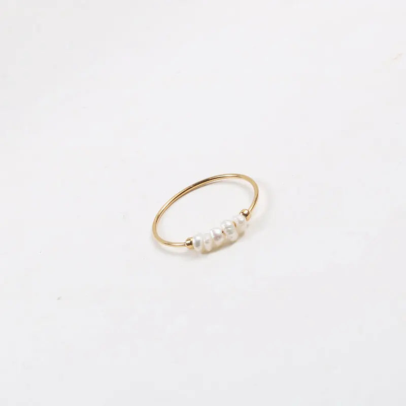 Luxury Gold Freshwater Pearl Ring for Women