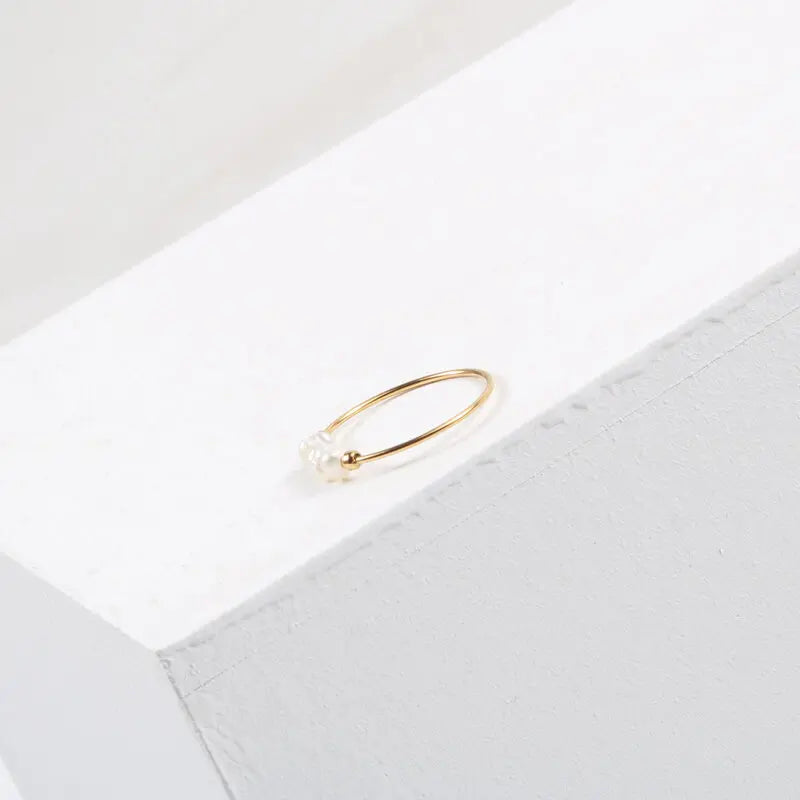 Luxury Gold Freshwater Pearl Ring for Women