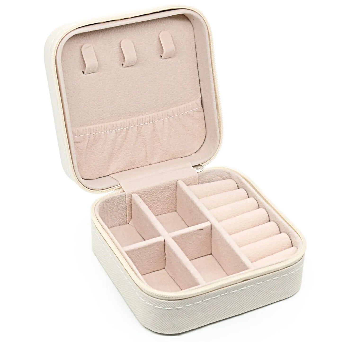 Chic Travel Jewelry Box – Compact Organizer for Rings, Earrings & Necklaces