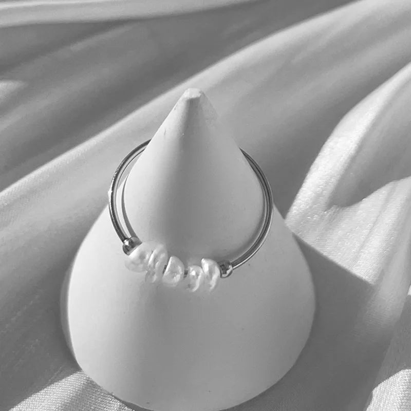 Luxury Gold Freshwater Pearl Ring for Women
