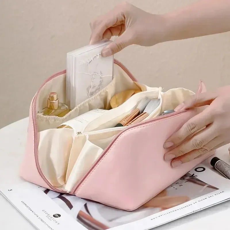 Luxury Travel Makeup Bag – Large Capacity & Stylish Essentials Organizer