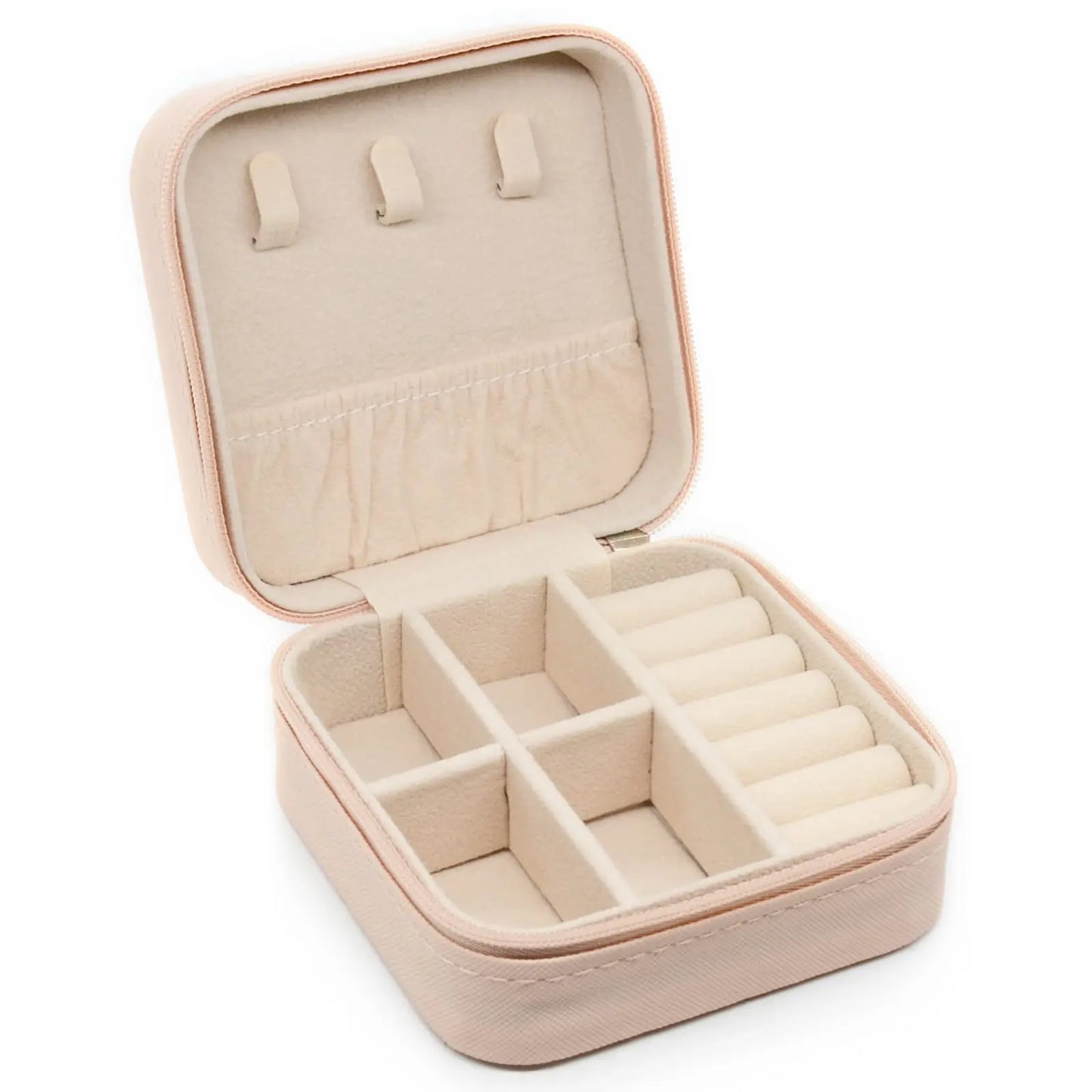 Chic Travel Jewelry Box – Compact Organizer for Rings, Earrings & Necklaces