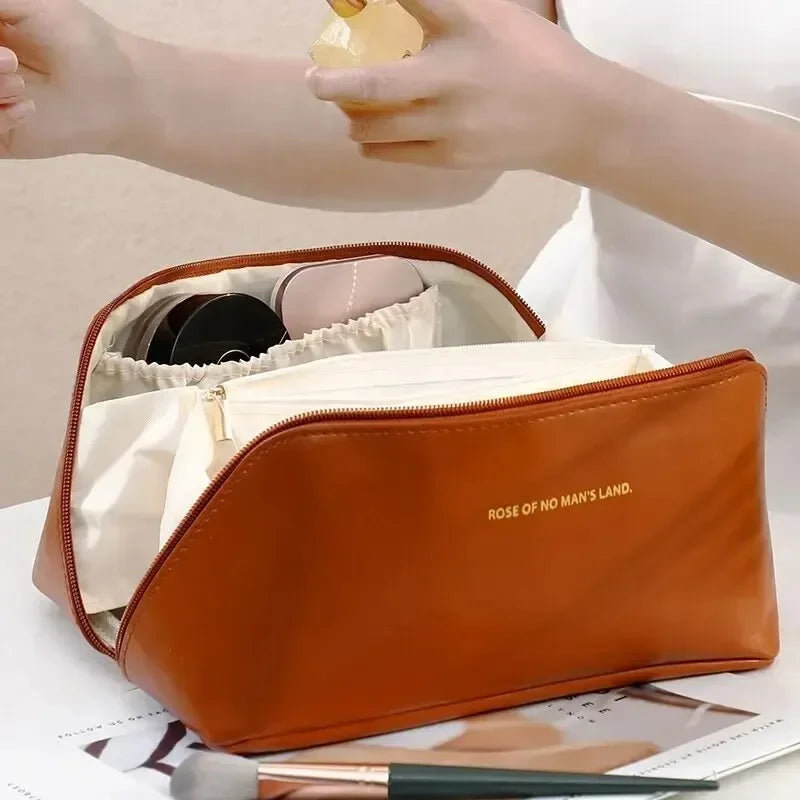 Luxury Travel Makeup Bag – Large Capacity & Stylish Essentials Organizer