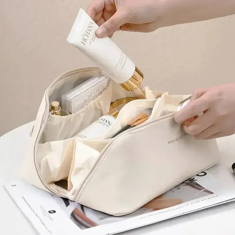 Luxury Travel Makeup Bag – Large Capacity & Stylish Essentials Organizer