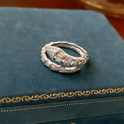 UILZ Adjustable Punk Nail Ring with Cubic Zirconia – Stylish Korean Fashion Jewelry