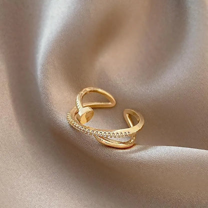 UILZ Adjustable Punk Nail Ring with Cubic Zirconia – Stylish Korean Fashion Jewelry